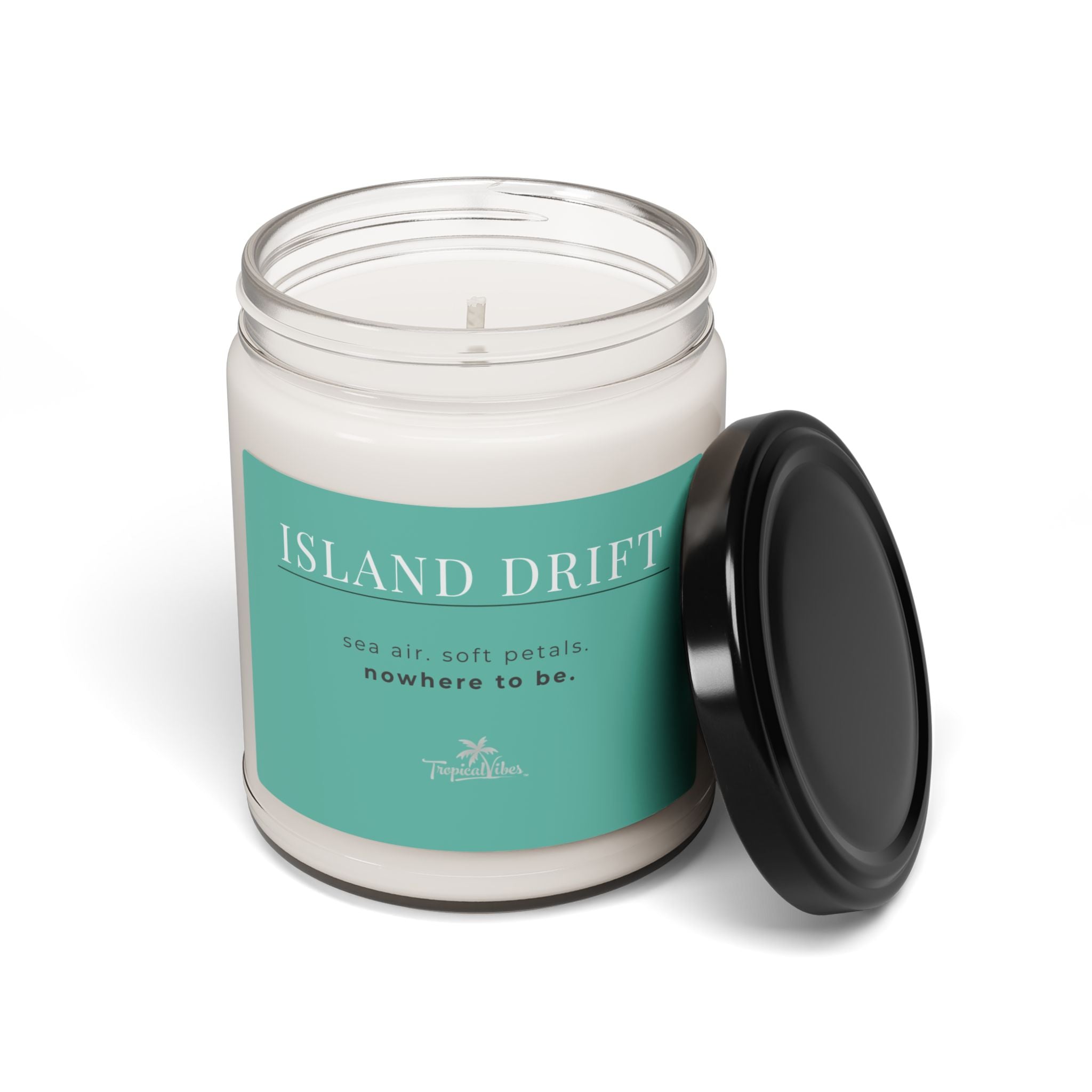 Island Drift Soy Candle - Sea Salt & Orchid, Tropical Vibes 9oz