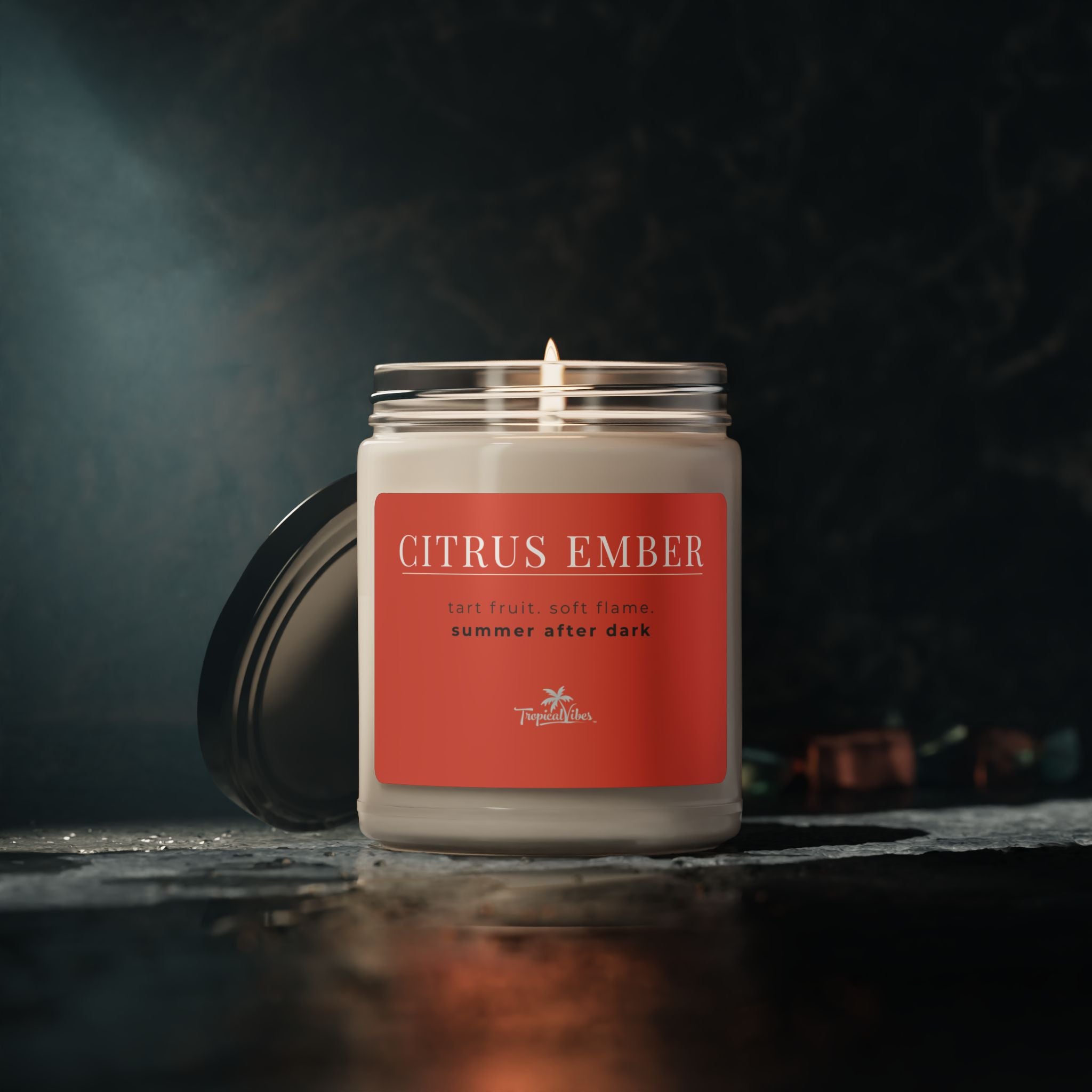 Citrus Ember Candle – Passionfruit & Smoked Citrus Scented Soy Blend (9 oz)