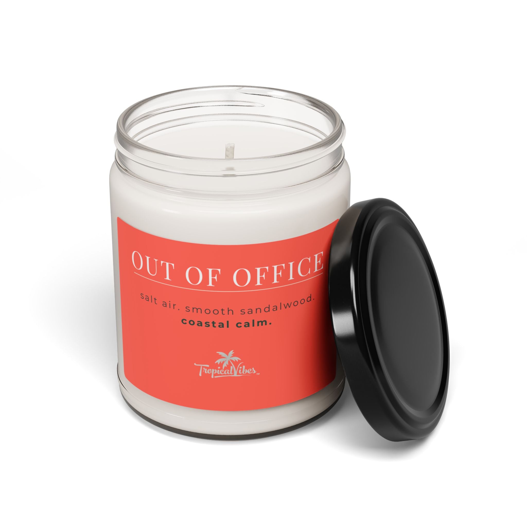 Out of Office Candle – Salt Air & Sandalwood Scented Soy Blend (9 oz)