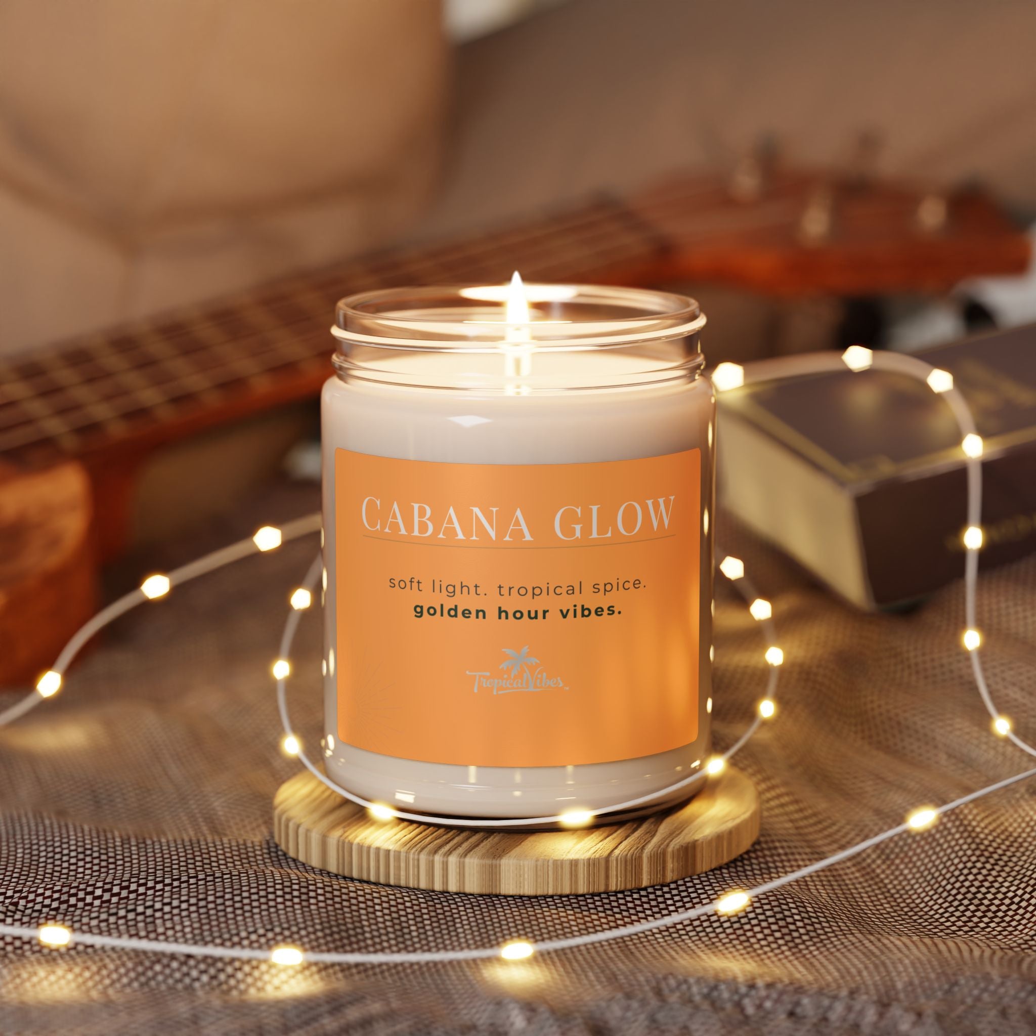 Cabana Glow Candle – Coconut Cream & Cardamom Scented Soy Blend (9 oz)