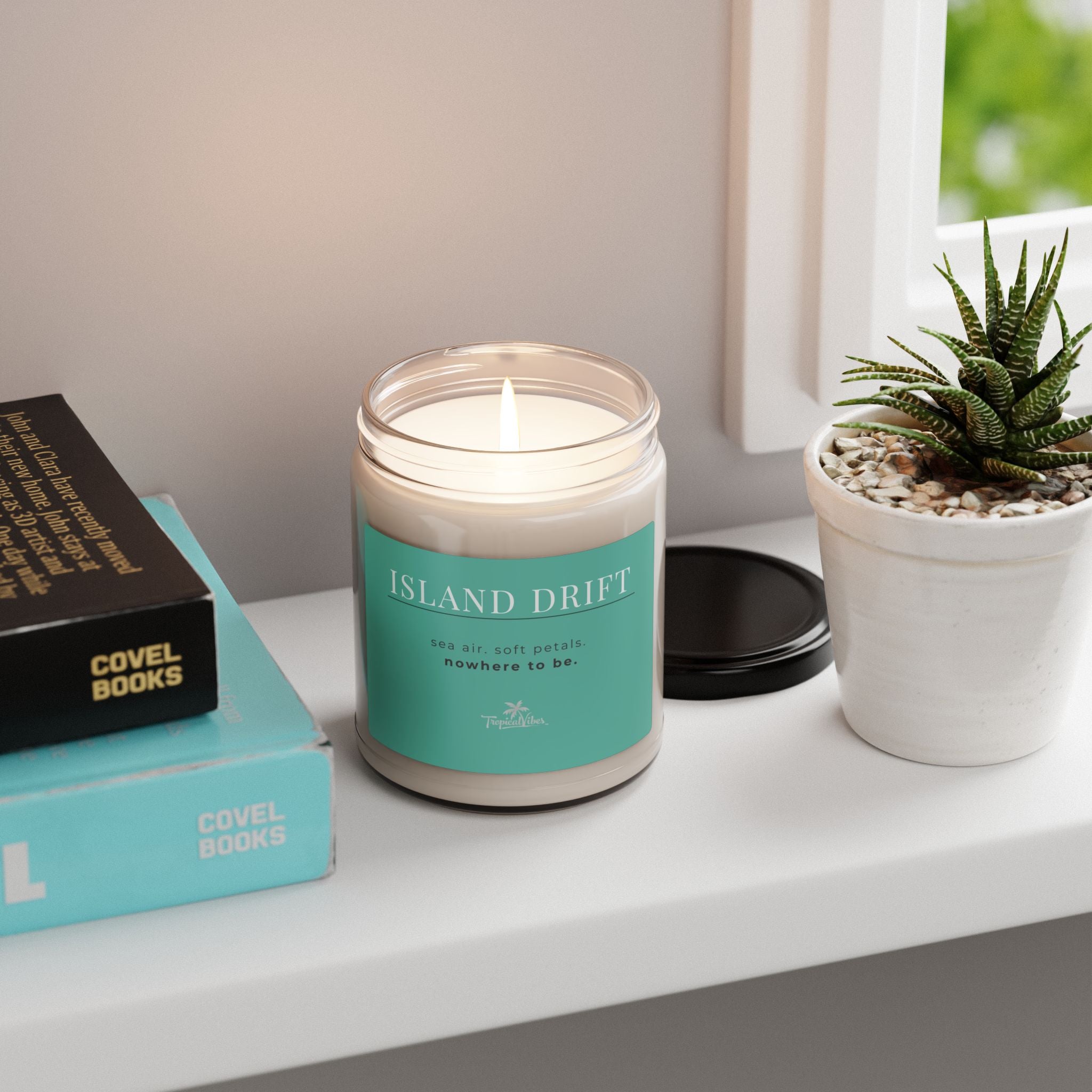 Island Drift Soy Candle - Sea Salt & Orchid, Tropical Vibes 9oz