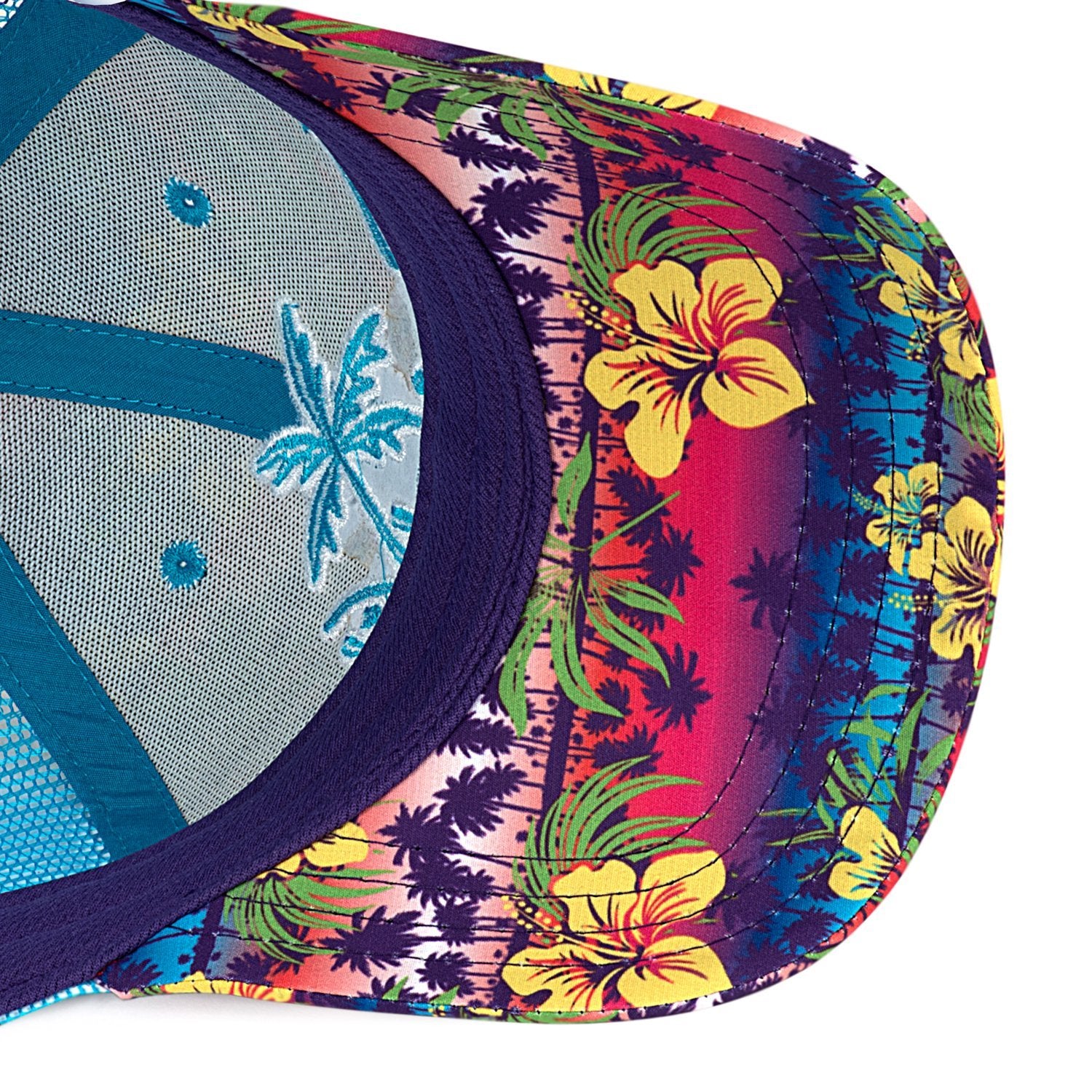 Structured Mesh Snapback Hat – UPF 50, Caribbean Blue, Unisex