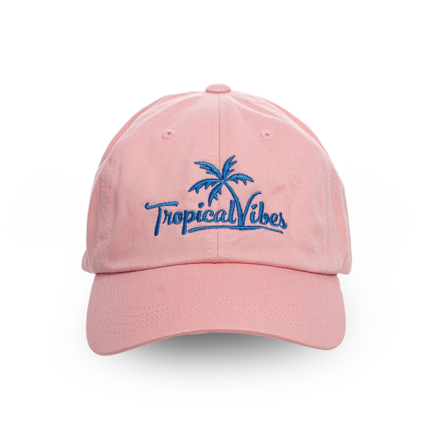 Low-Profile Baseball Cap – Pink with Aqua Embroidered Logo