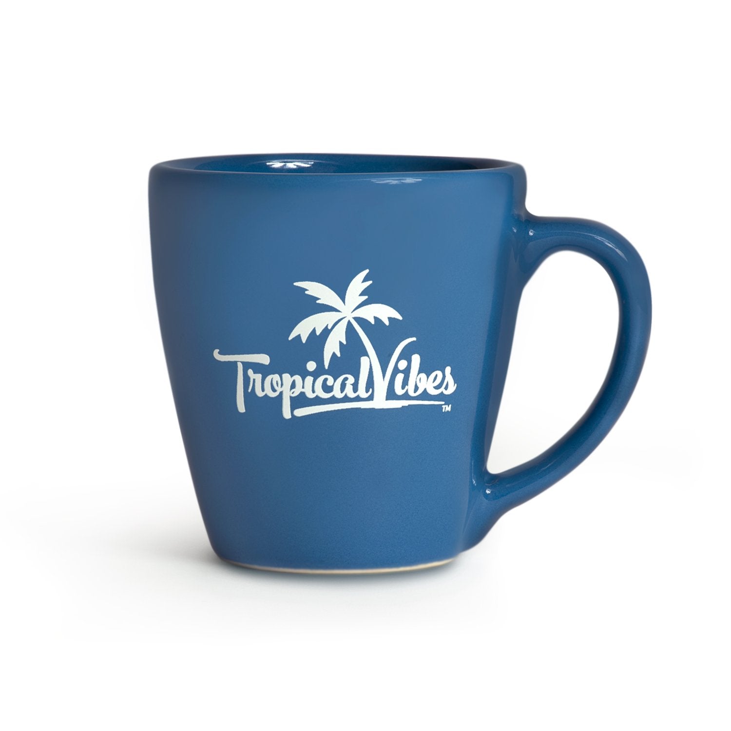 14 oz. USA-Made Ceramic Mug – Tropical Vibes Coastal Blue