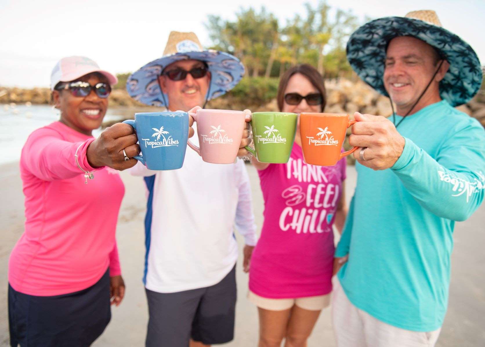 USA-Made 14 oz. Orange Mug – Tropical Vibes Coffee & Tea Cup