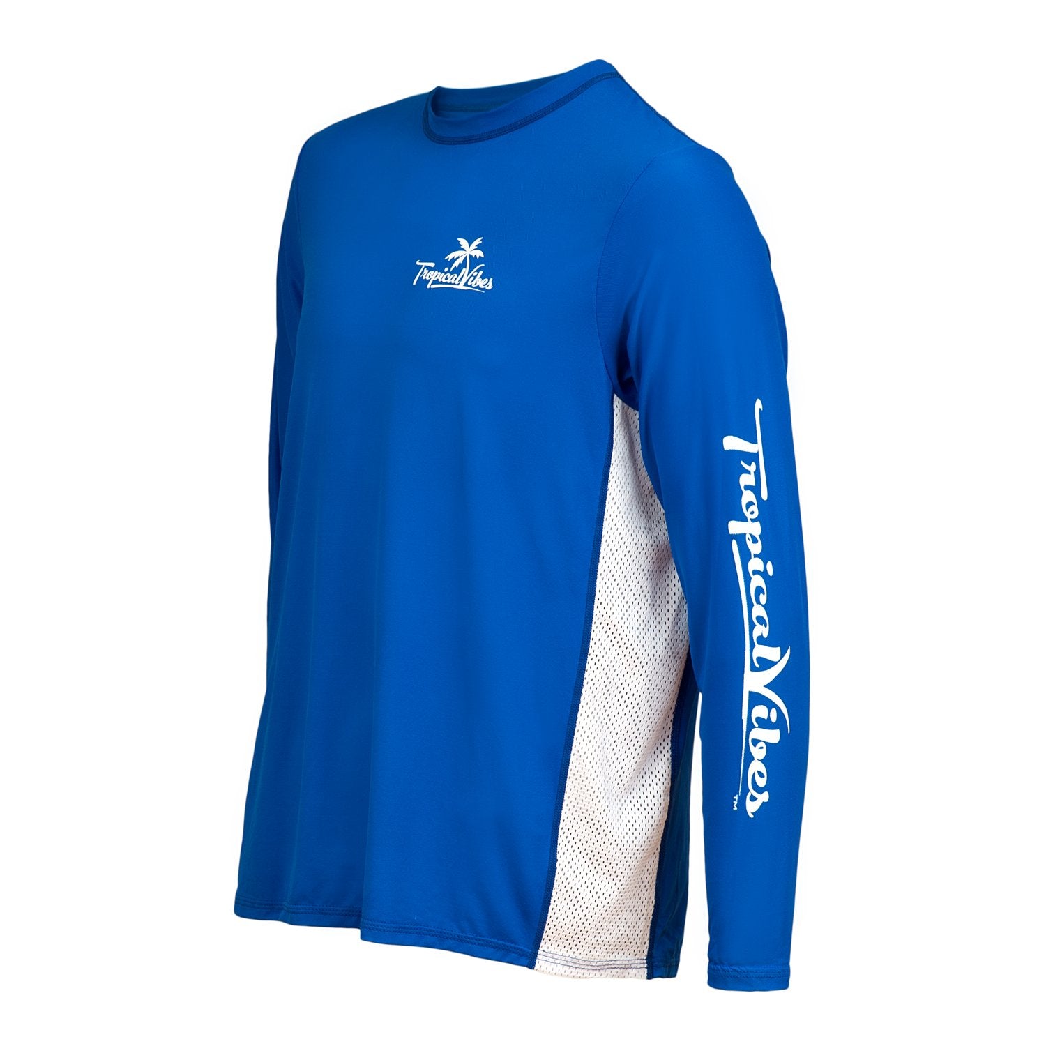 Men’s UPF 50+ Long Sleeve Shirt – Lightweight, Vented, Sun Protection (Blue)