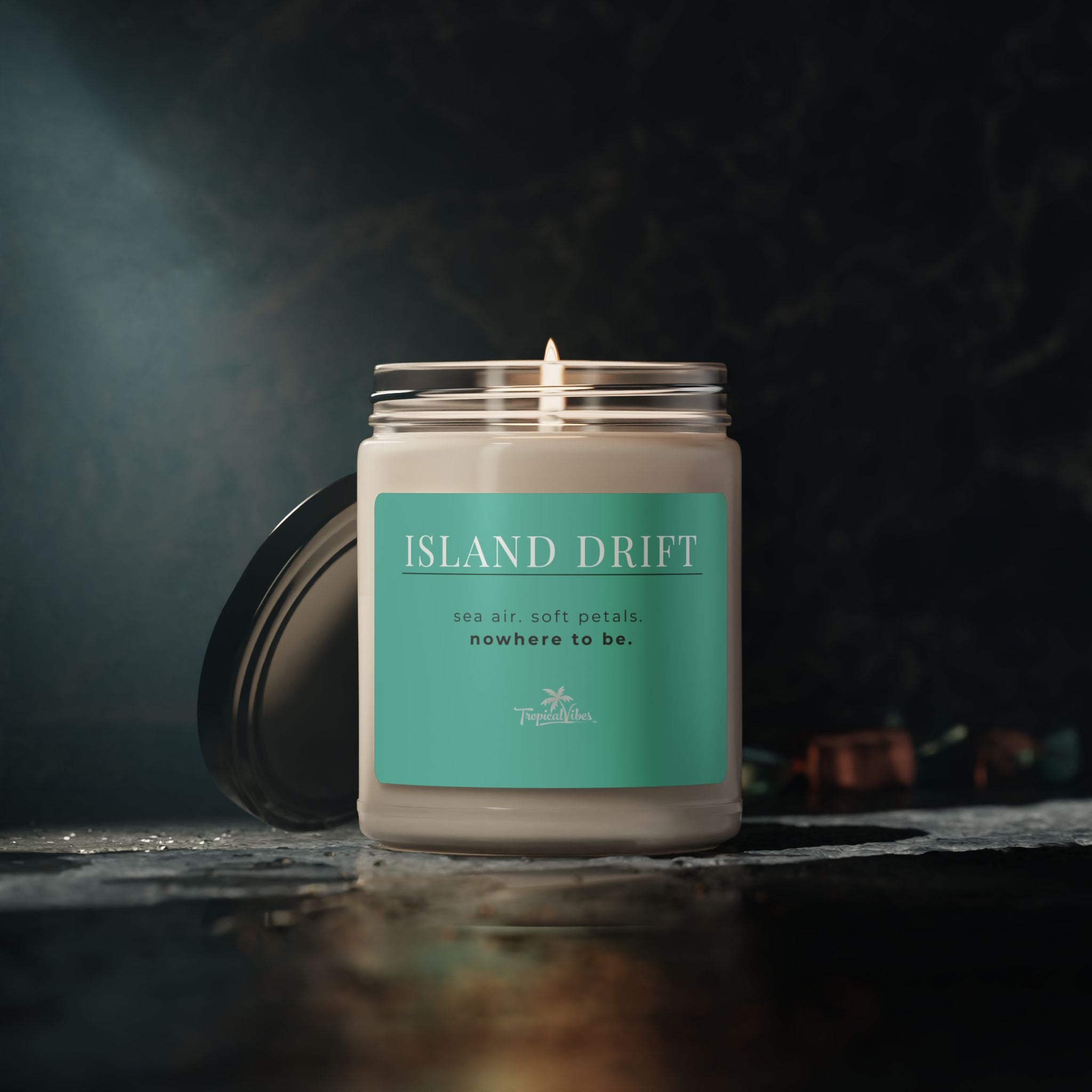 Island Drift Soy Candle - Sea Salt & Orchid, Tropical Vibes 9oz