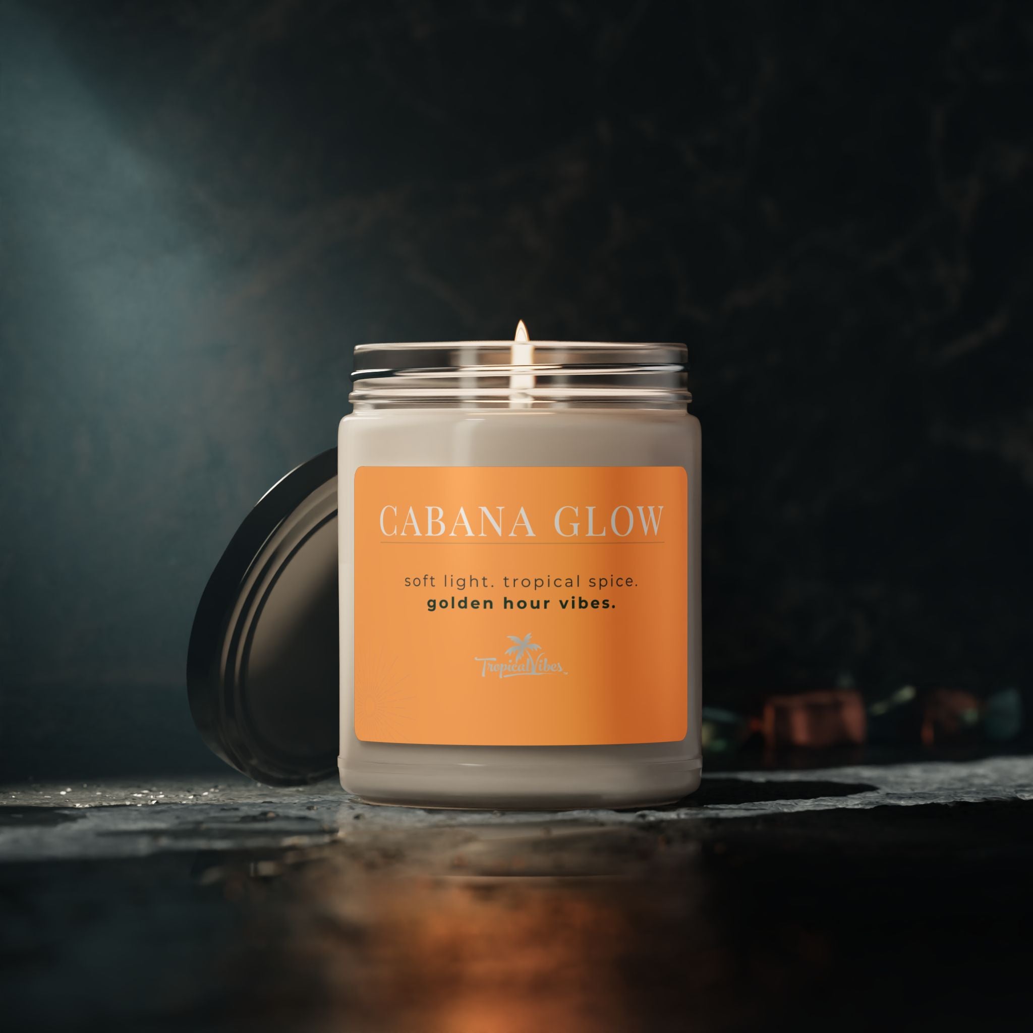 Cabana Glow Candle – Coconut Cream & Cardamom Scented Soy Blend (9 oz)