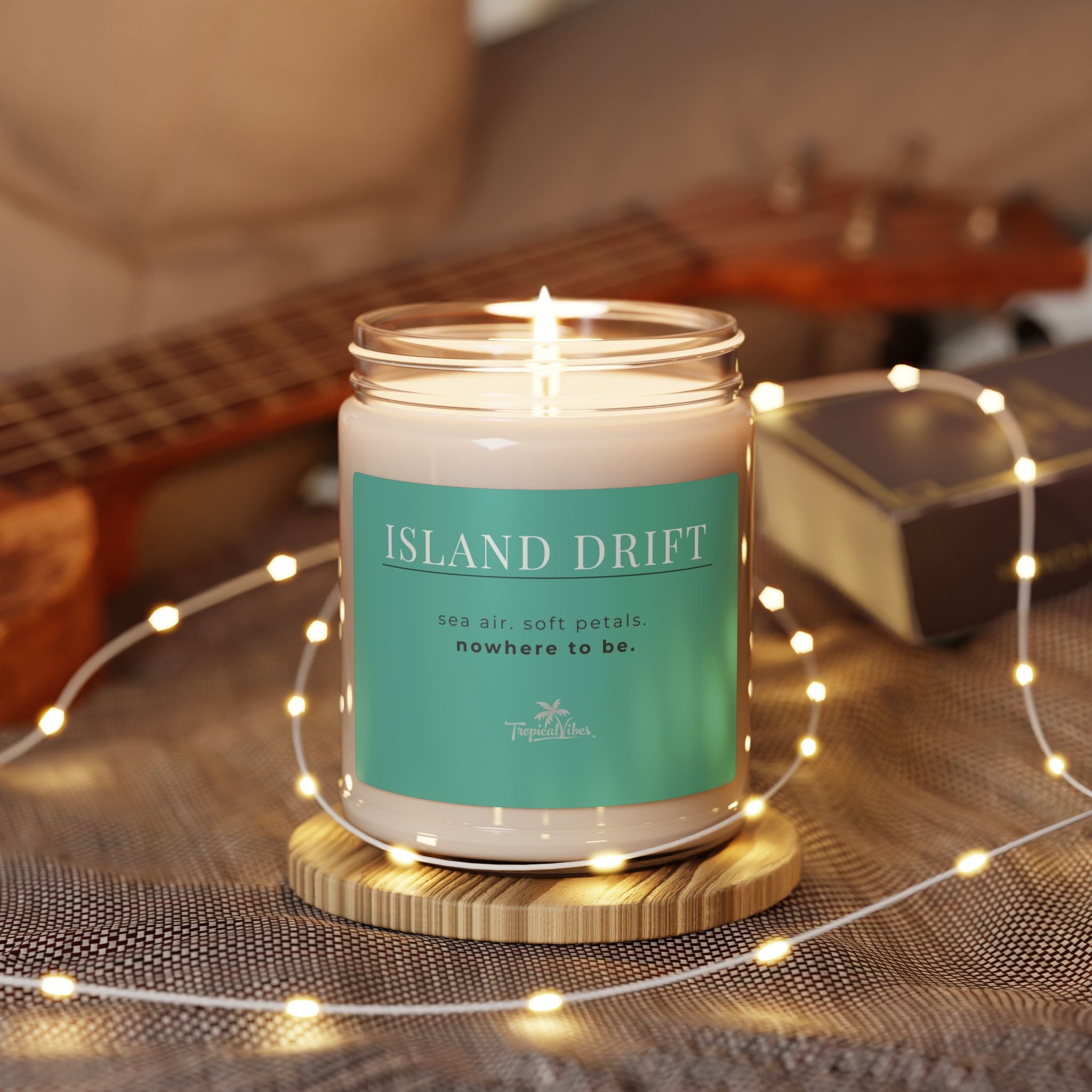 Island Drift Soy Candle - Sea Salt & Orchid, Tropical Vibes 9oz