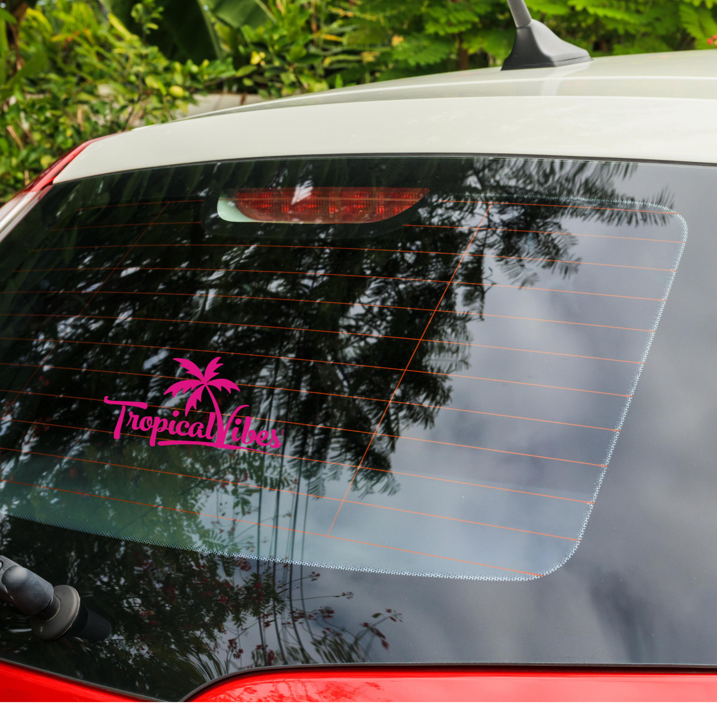 Tropical Vibes 8" Vinyl Decal – Orange, Pink, White, Green