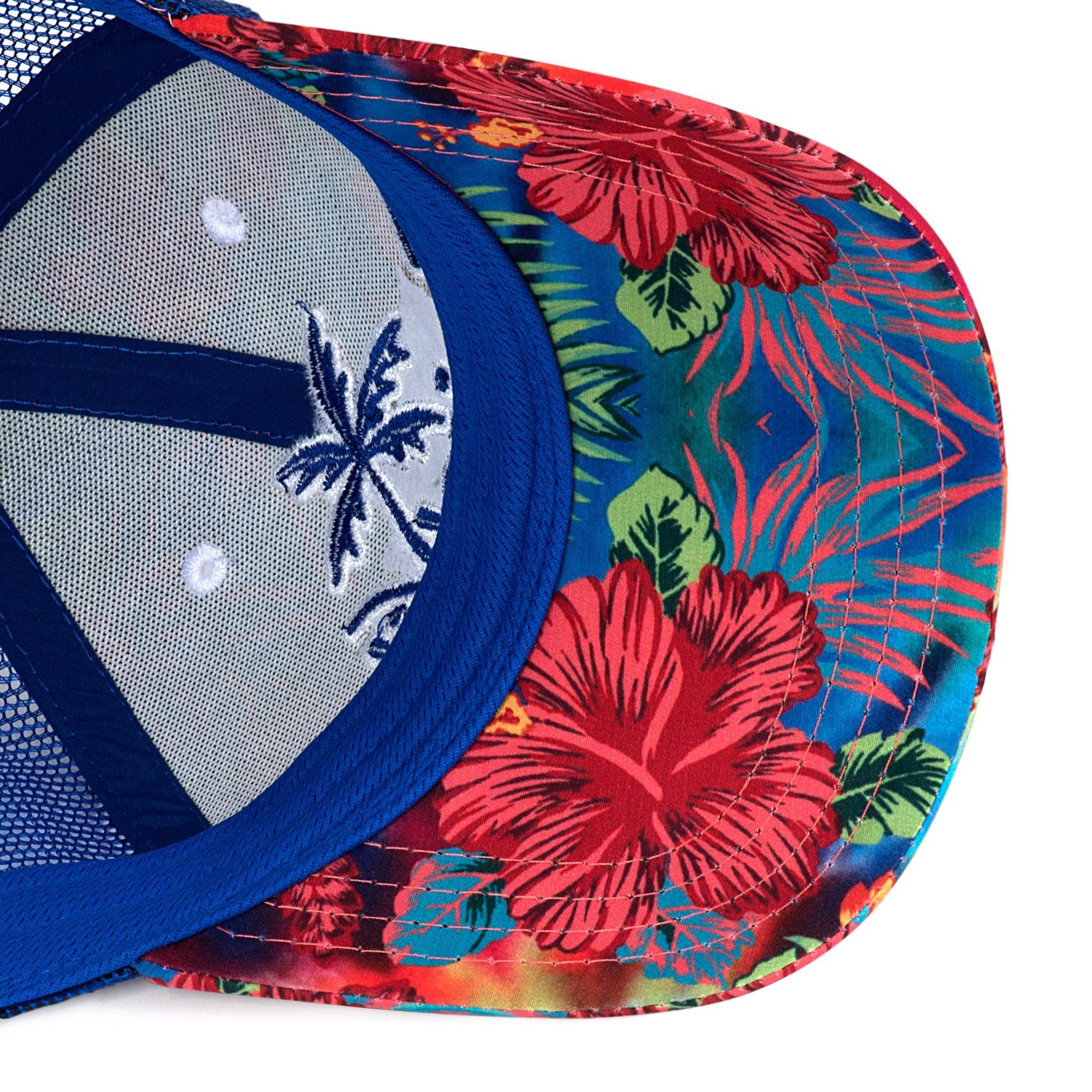 Black snapback cap with tropical flowers visor - Snapback Cap Big Aloha  Rev. blue Djinns : Headict