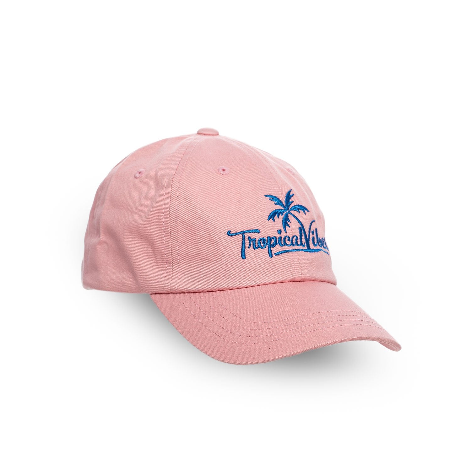 Low-Profile Baseball Cap – Pink with Aqua Embroidered Logo