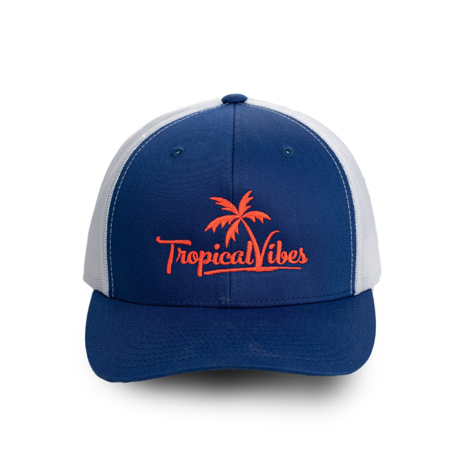 Structured Trucker Snapback Hat – Royal Blue with Orange