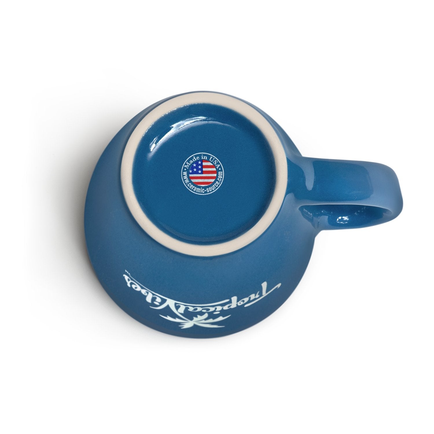 14 oz. USA-Made Ceramic Mug – Tropical Vibes Coastal Blue