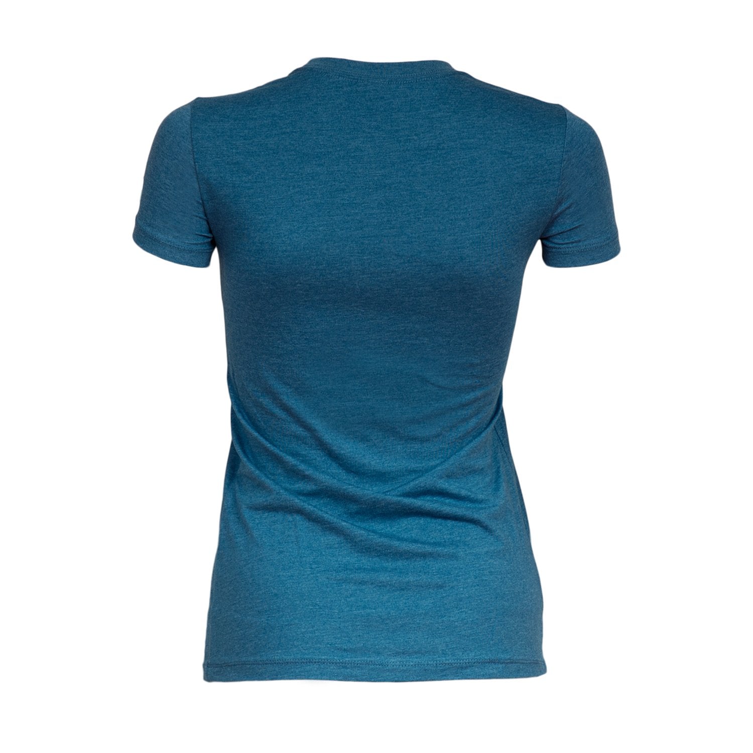 Tropical Vibes Women’s Tee – Heather Blue “Think. Feel. Chill.” Cotton Blend Shirt