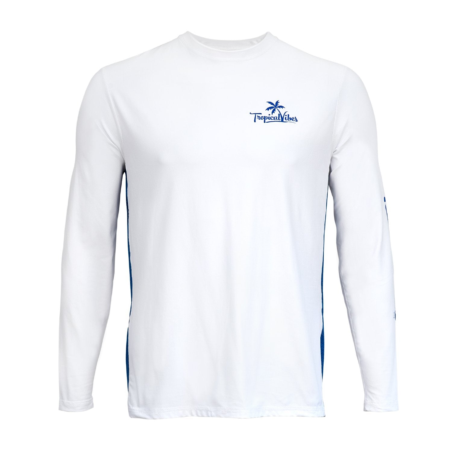 Men's UPF 50+, Vented, Casual Wear Shirt, White w/Blue – Tropical