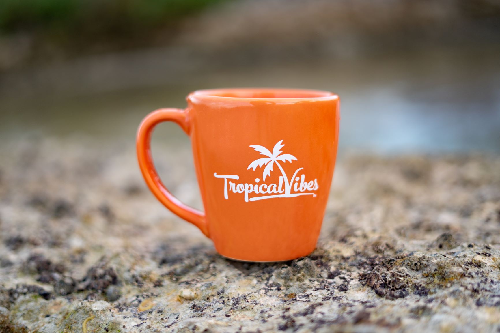 USA-Made 14 oz. Orange Mug – Tropical Vibes Coffee & Tea Cup