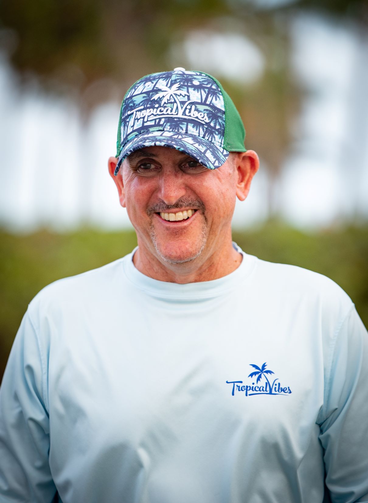 Structured Mesh Snapback Hat – Palm Tree Print, UPF 50+, Unisex Fit