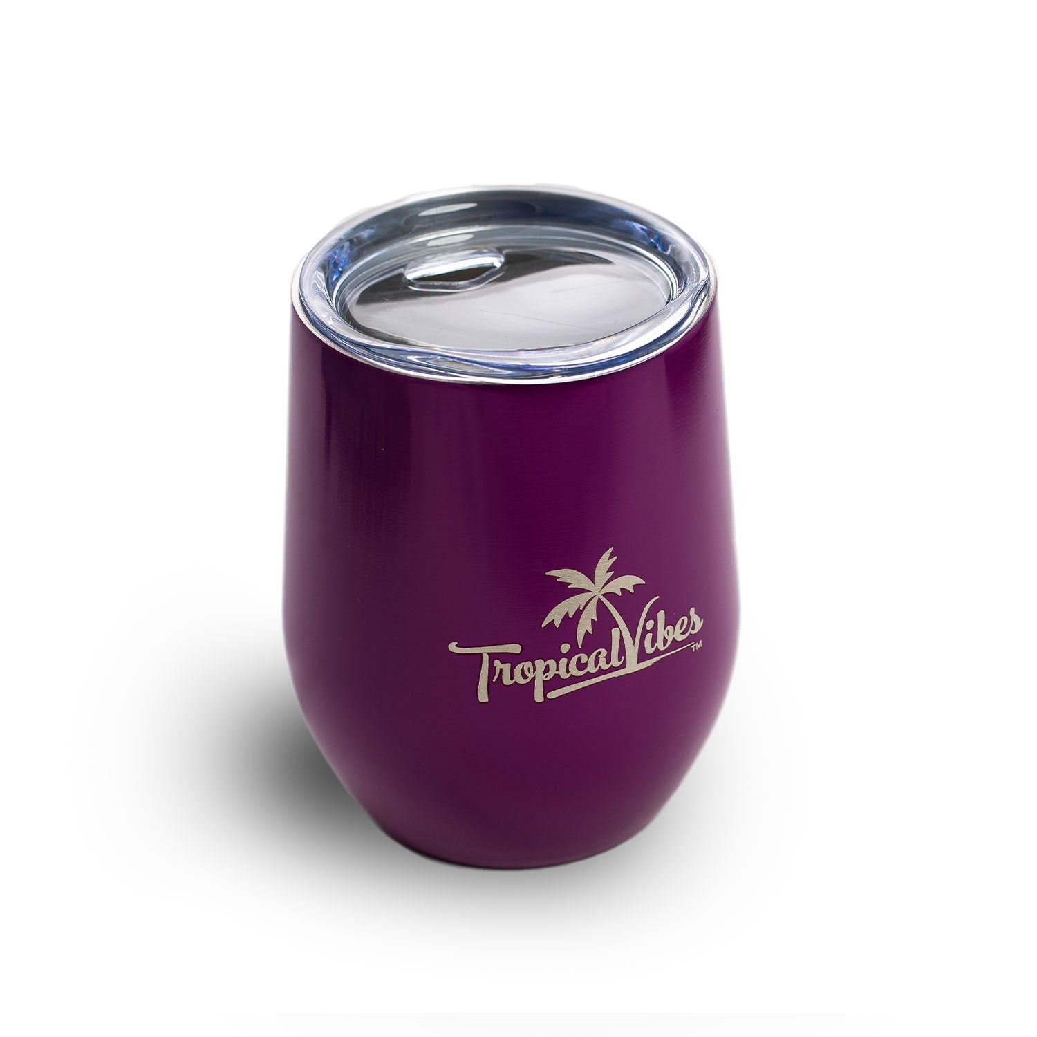 12 oz Wine Tumbler with Lid, Double Wall Vacuum Insulated Stemless